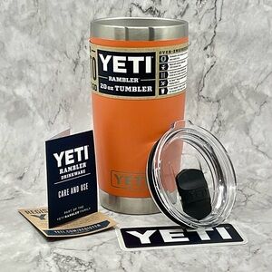 YETI RAMBLER TUMBLER 20oz WITH MAGSLIDER LID STAINLESS STEEL KING CRAB ORANGE